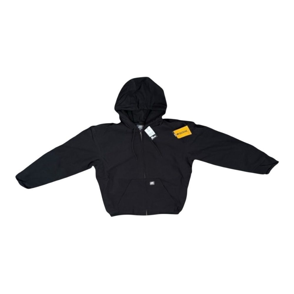 Berne XL Tall Hooded Work Jacket Black Quilted Lined Duck Canvas NWT